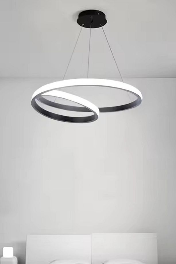 Yüzük Model Sarkıt Led Avize, Kumandalı, 3 Renk Aydınlatmalı, Salon Avizesi - 3