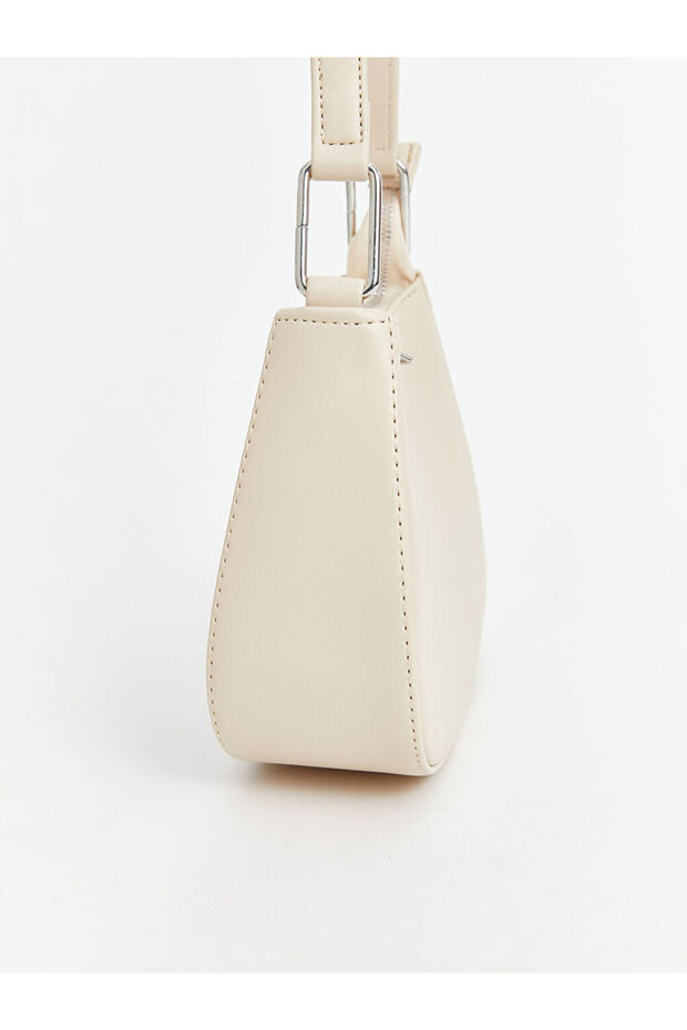 LCW ACCESSORIES Ekru Deri Görünümlü Kadın Baget Çanta - 2