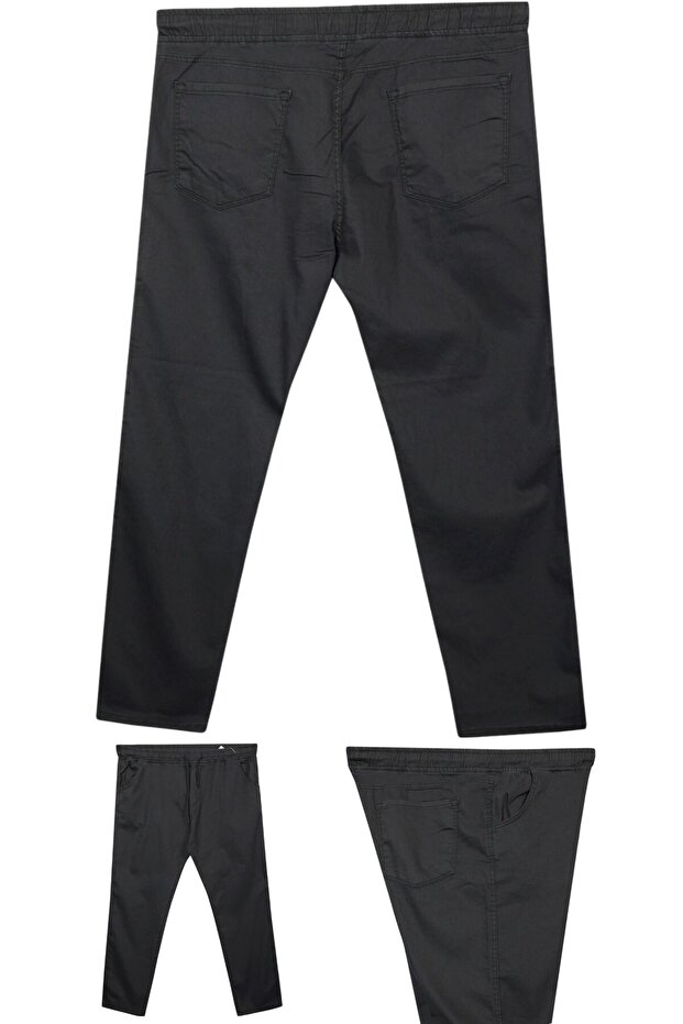 Férfi nagy méretű, fűzős Lycra Pipe Leg farmer nadrág 100-180 kiló között - 2