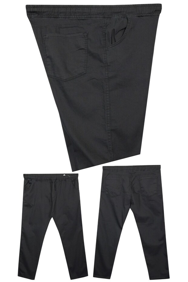 Férfi nagy méretű, fűzős Lycra Pipe Leg farmer nadrág 100-180 kiló között - 3