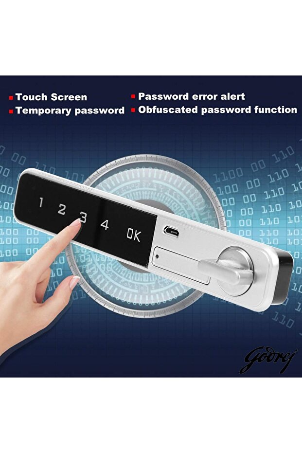 Godrej Mobile 3 Drawer File Cabinet with Advanced Touch Screen Lock Office Security White - 3