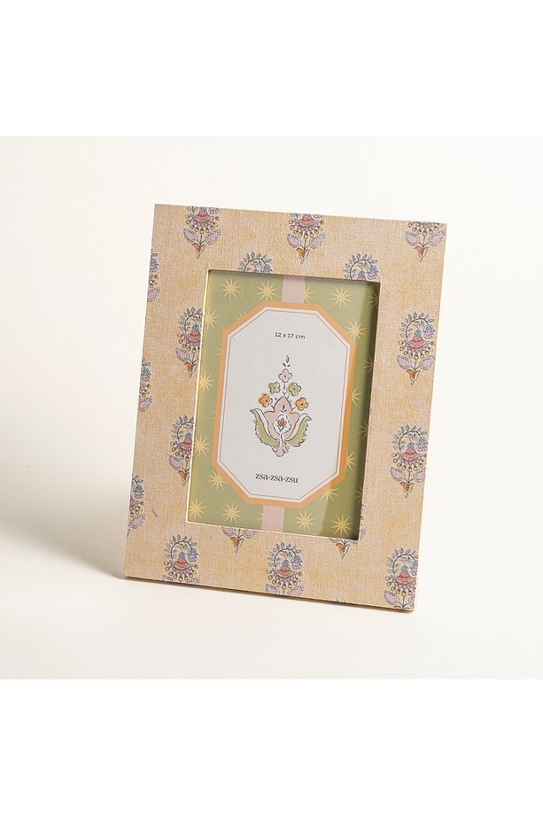 Noıda Baskılı Yapay Süet - Mdf - Cam - Kumaş: %100 Pamuk Çerçeve 18.40x23.50 Cm Açık Sarı - 1