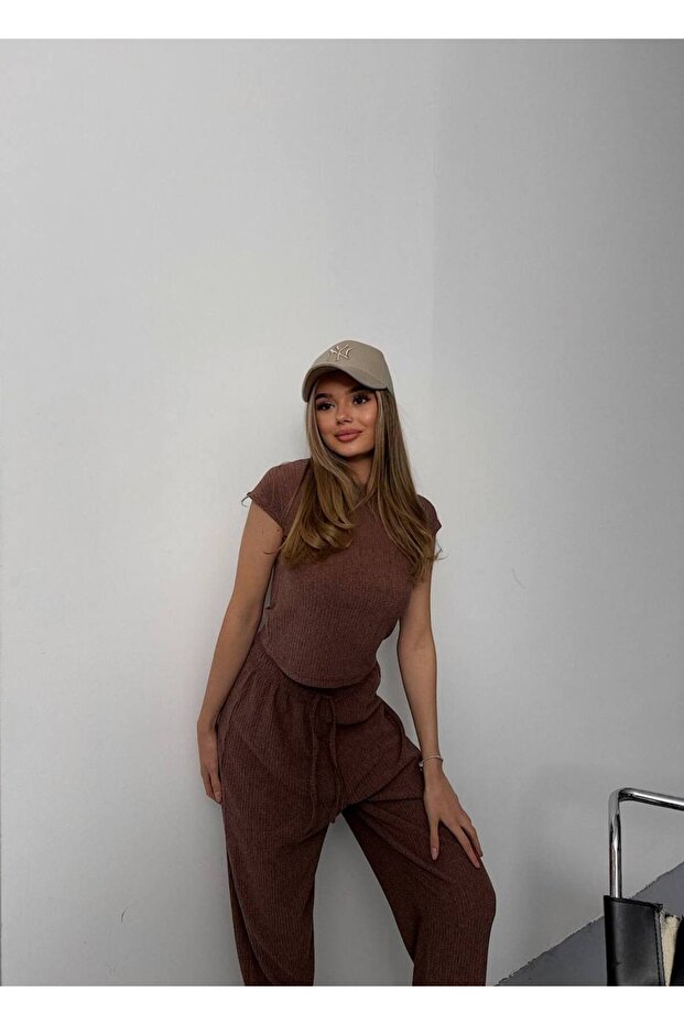 Set de damă Tree Bark Brown basic Alt Top - 4