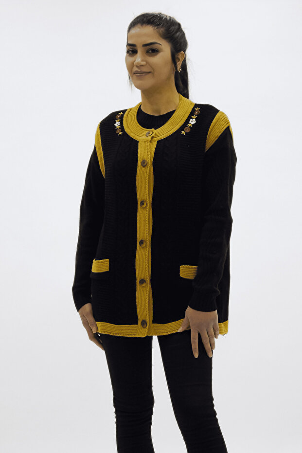 Çift Renk Triko Yelek - 2