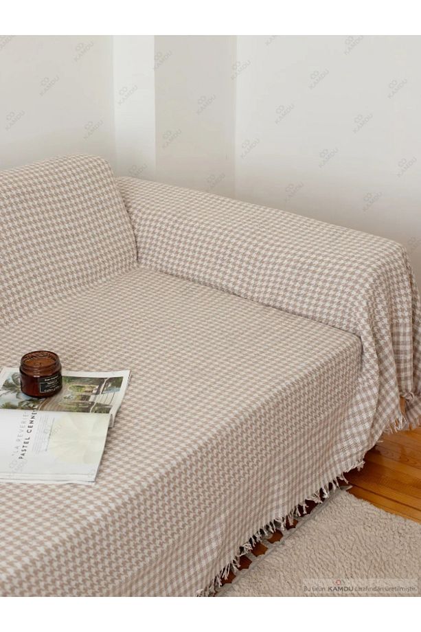 170x300 cm Kazayağı Desen Koltuk Örtüsü, Pamuk Koltuk Örtüsü, Lüks Koltuk Örtüsü - 1