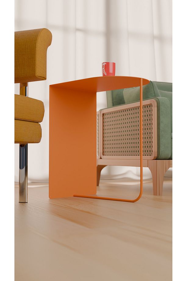 Modern ve Minimalist Yan Sehpa - Yüksek Kalite Çelik, Çok Renkli Seçenekler - 6