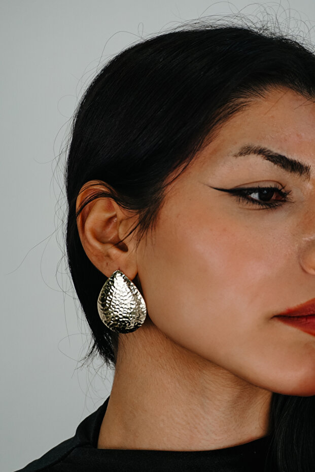 bakır dövme damla küpe gold ve rodyum kaplama 0127 - 4