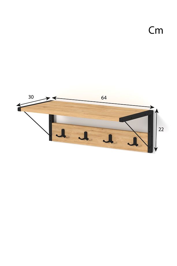 Ludlow Metal Raflı Duvara Monte Elbise Askılığı Portmanto LU18-SM - 7