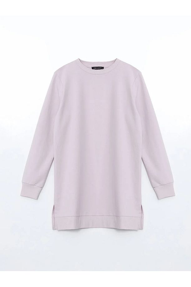 LCW Modest Bisiklet Yaka Kadın Sweatshirt Tunik - 5