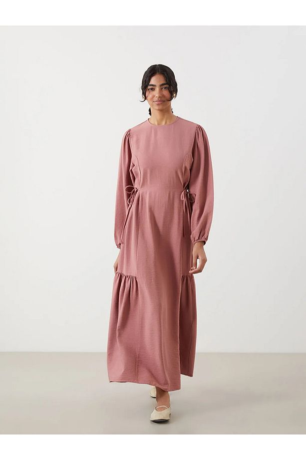 LCW Modest Pembe Bisiklet Yaka Kadın Elbise - 1