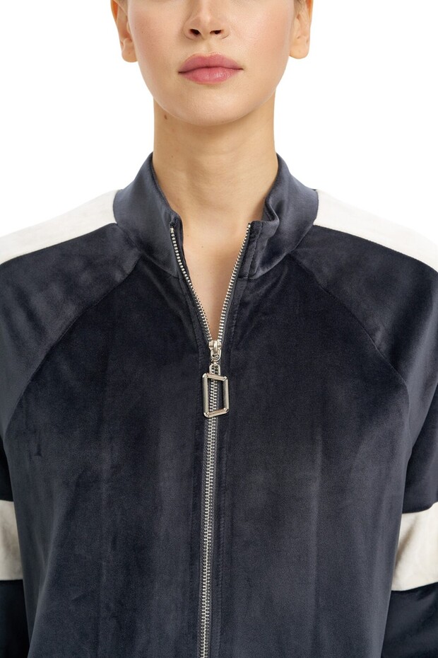 Dik Yaka Fermuarlı Sweatshirt - 6