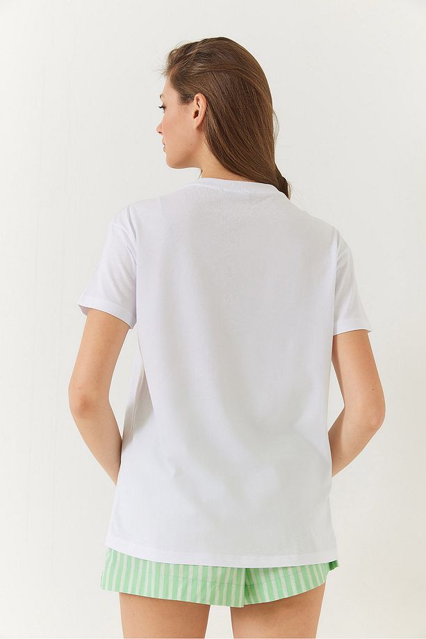 Kadın Ayıcık Baskılı Tshirt 60602007 - 5