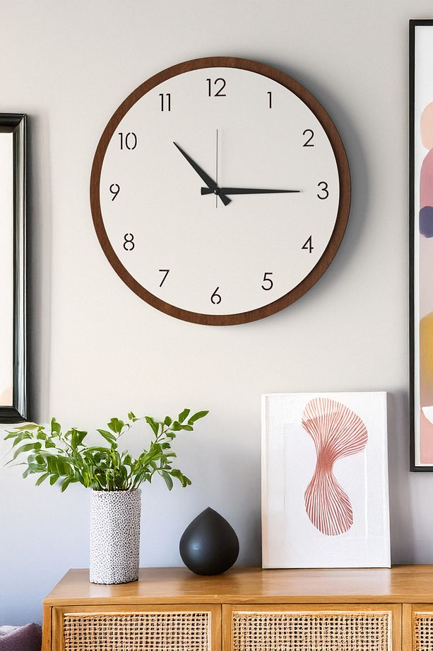 Dekoratif Yeni Modern Regulus Ahşap Duvar Saati 48cm - 5