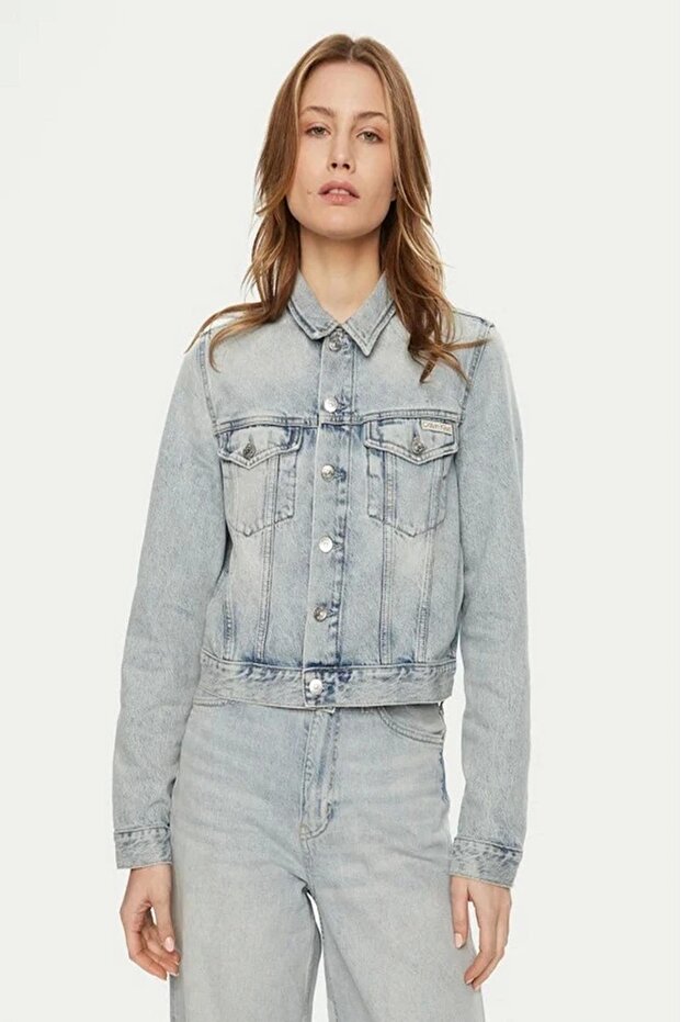 CK Jeans CROPPED 90'S DENIM JACKET Kadın Ceket J20J224544-1AA - 1