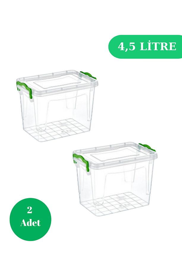 2 Adet Deterjan & Erzak Saklama Kutusu 4,5 Litre Saklama Kabı - 1
