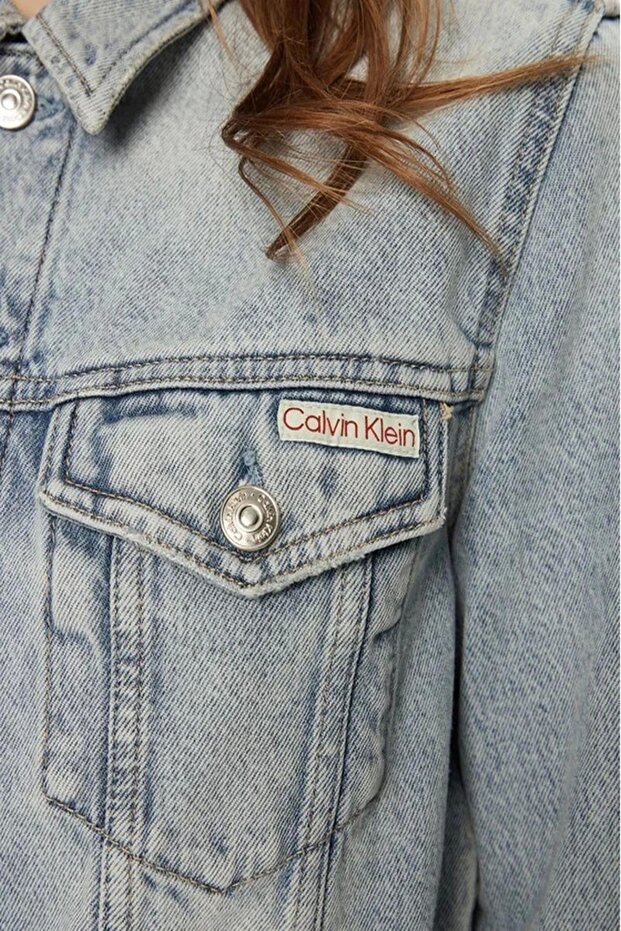 CK Jeans CROPPED 90'S DENIM JACKET Kadın Ceket J20J224544-1AA - 4
