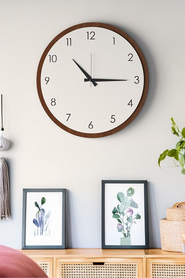 Dekoratif Yeni Modern Regulus Ahşap Duvar Saati 48cm - 1
