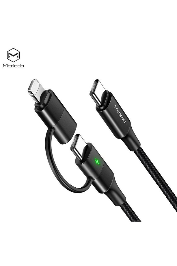 CA-7120 2'Sİ 1 ARADA 60W USB-C - LİGHTNİNG+TYPE-C VERİ KABLOSU LED'Lİ 1,2M - 4