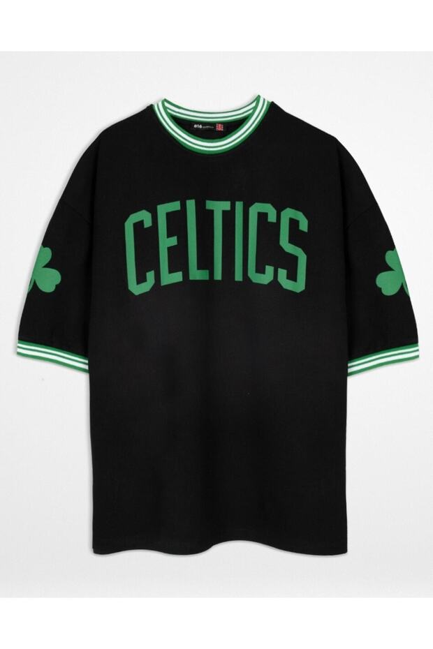 Celtic Printed Black Oversize Unisex Tshirt