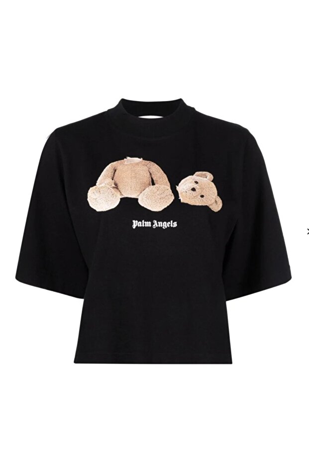 Μπλουζάκι Bear Crop Μαύρο - 1