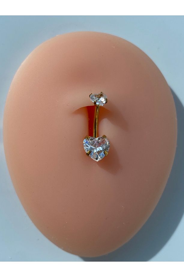 Kalp Çelik Göbek Piercing - 3
