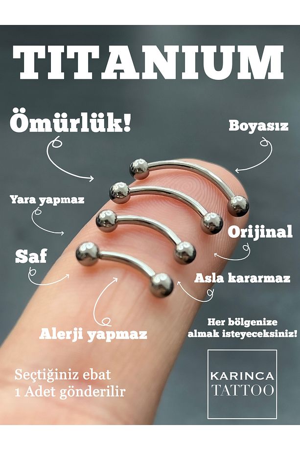 Titanyum Kıkırdak Kulak Tragus Snug Daith Rook Surface Forward Helix Flat Nipple Conch Kaş Piercing - 5