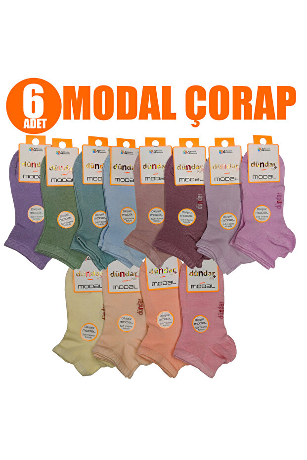Plus 4 Seasons Seamless Soft Wash Scented 6 Pieces Mixed Color Women's Modal Booties Socks