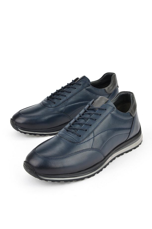 , Erkek Hakiki Deri Sneaker 1511002Z415 Lacivert - 5