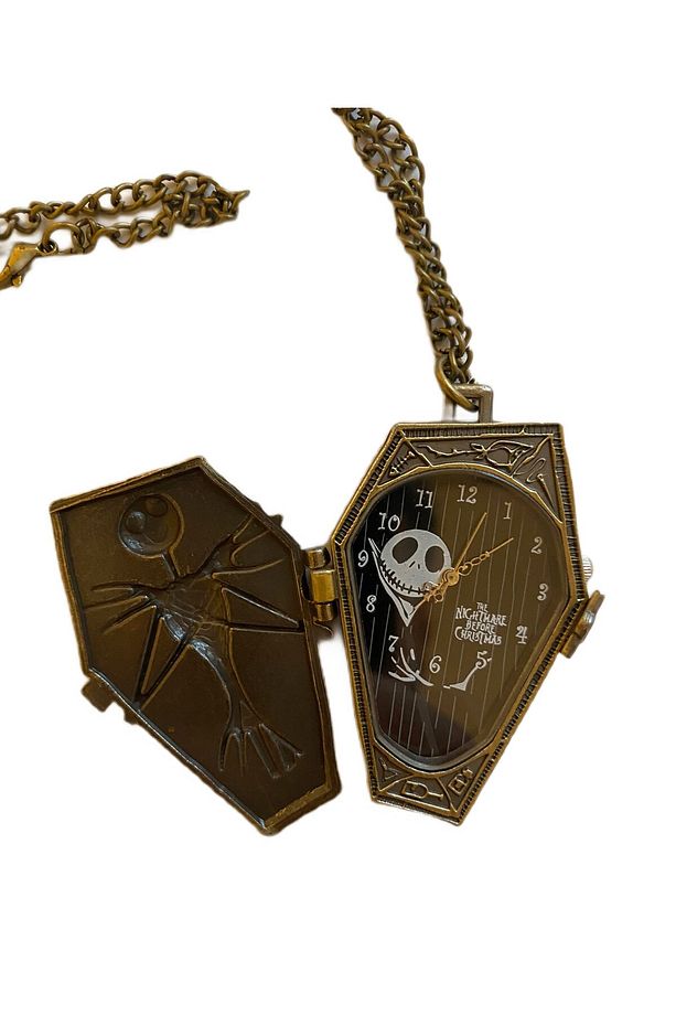 The Nightmare Before Christmas Tabut Şeklinde Köstekli Zincirli Quartz Cep Saati - 2