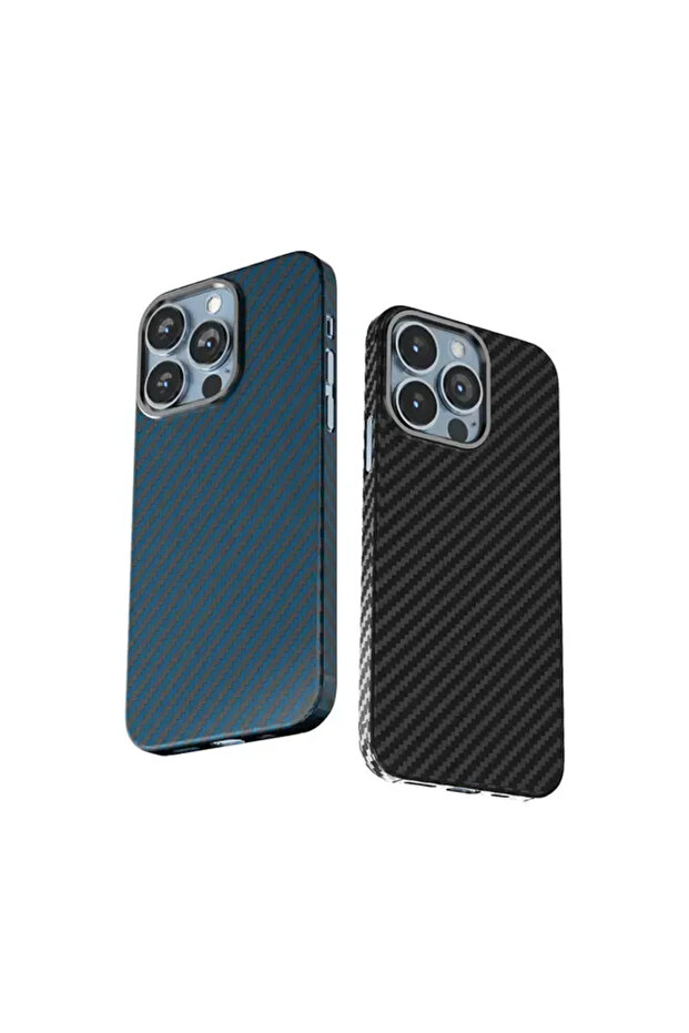 Carbon Pro Case With Metal Camera Ring For iPhone 13 Pro ( 6.1" ) - Blue