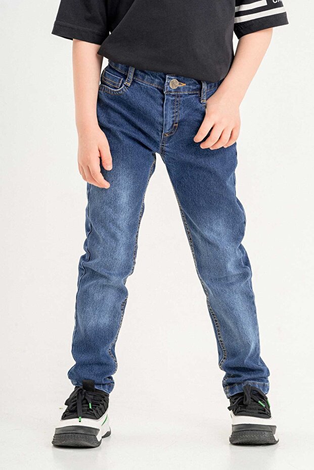 Zippered Blue Boy's Trousers