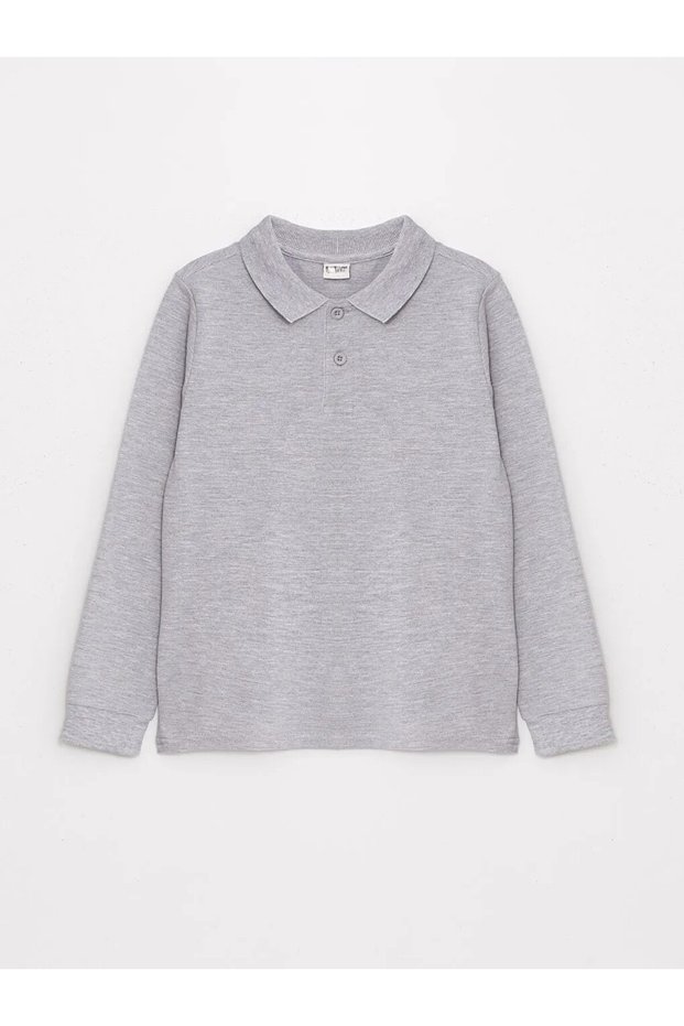 Polo Collar Long Sleeved T-Shirt Suitable for Children & Youth for School and Daily Use Ll.T-Shirt-Long.1.Ll