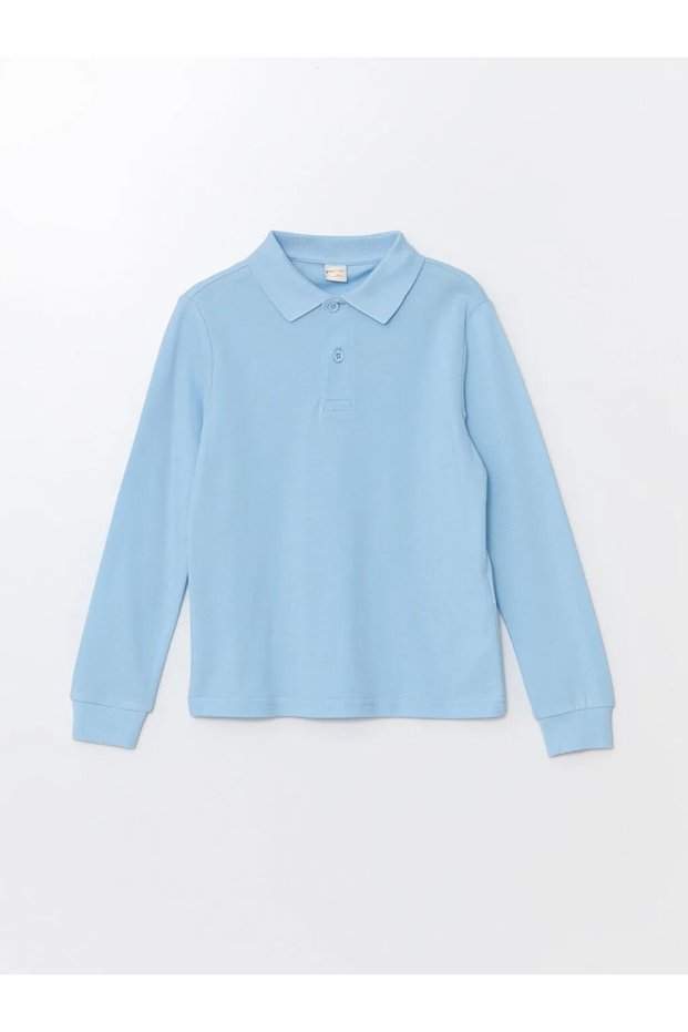 Polo Neck Long Sleeve Kids & Teens T-Shirt - School & Casual, Ll.T-Shirt-Long.1.Ll