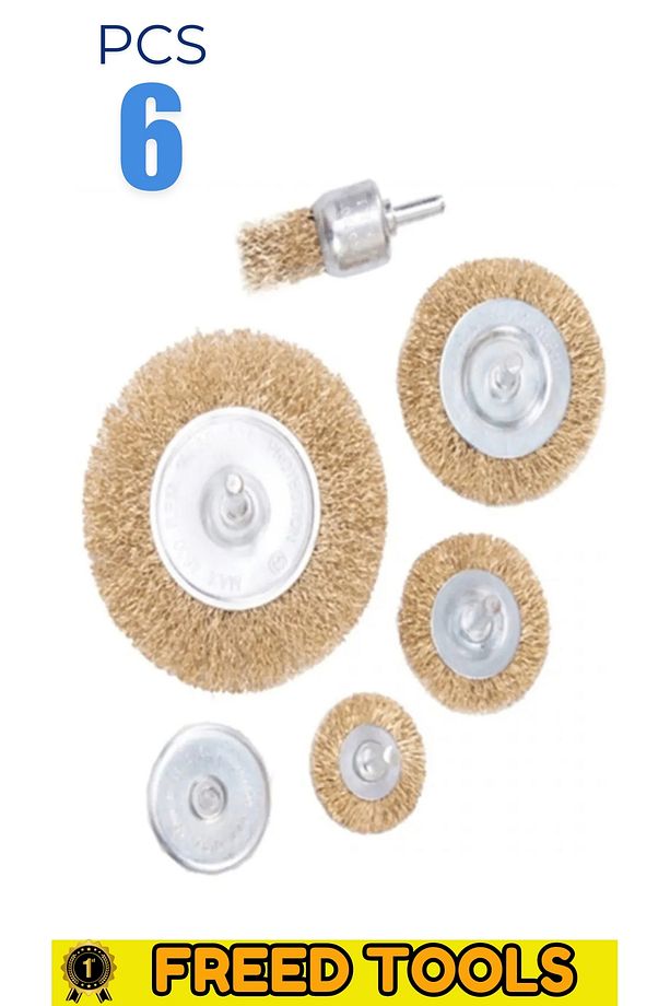 Pimli Tel Matkap Fırça 6 Parça Set - 1