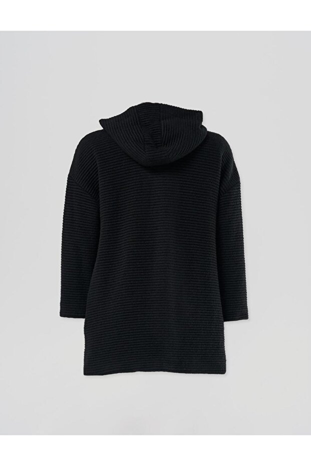 Kapüşonlu Ceket Siyah - 2