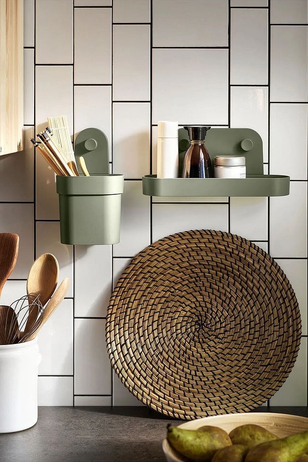 Vantuzlu Kaşıklık Mutfak Banyo Duvar Askısı Kutu 21cm RD066 - 5