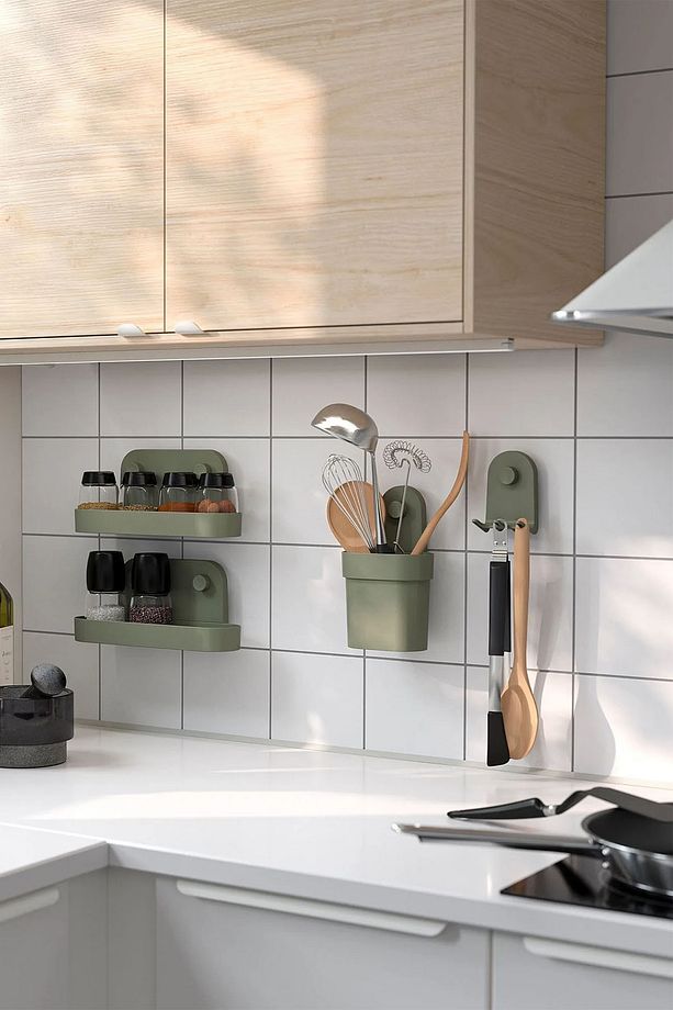 Vantuzlu Kaşıklık Mutfak Banyo Duvar Askısı Kutu 21cm RD066 - 4