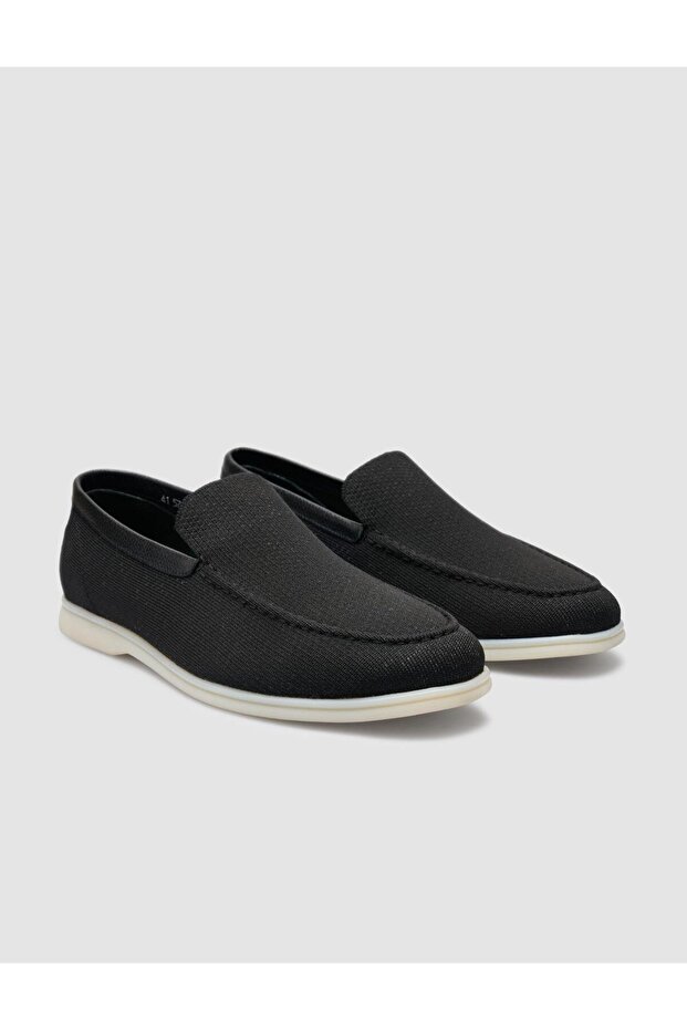 Triko Siyah Erkek Loafer - 2