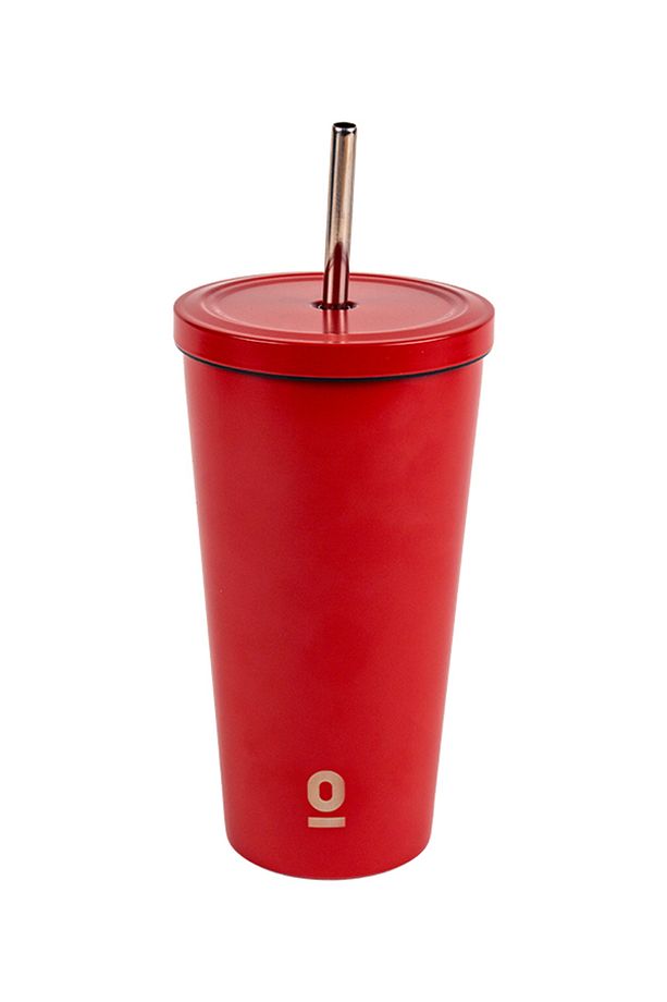 Paslanmaz Çelik Kırmızı Pipetli Mug Termos 500 ml No:80 - 2