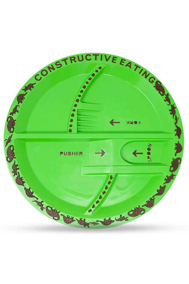 Eazy Kids Eating Plate - Dinosaur Green