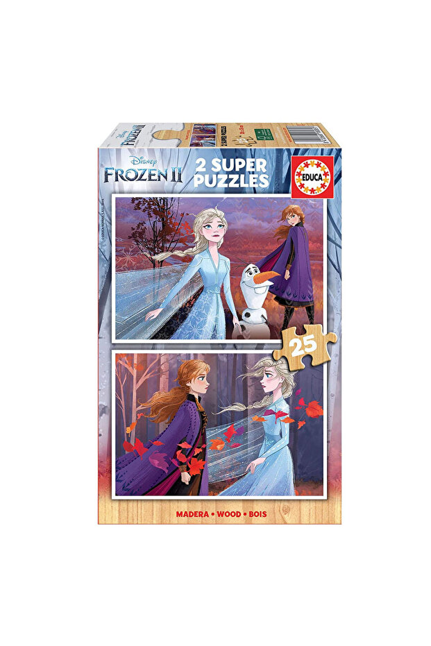 Educa Wooden Puzzle 2X25 Pieces Frozen 2 18085
