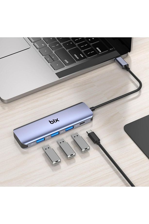 Type-c Usb 3.0 Pd Kart Okuyucu 3 Portlu Çoklayıcı Hub - 7
