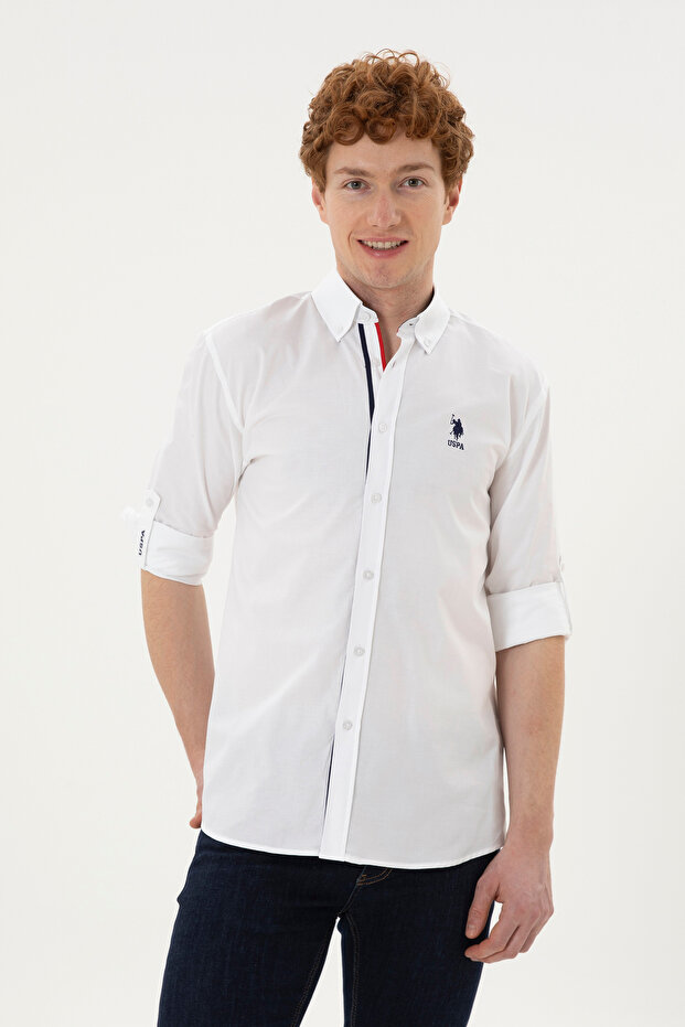 Men's White Long Sleeve Shirt 50288312 -Vr013