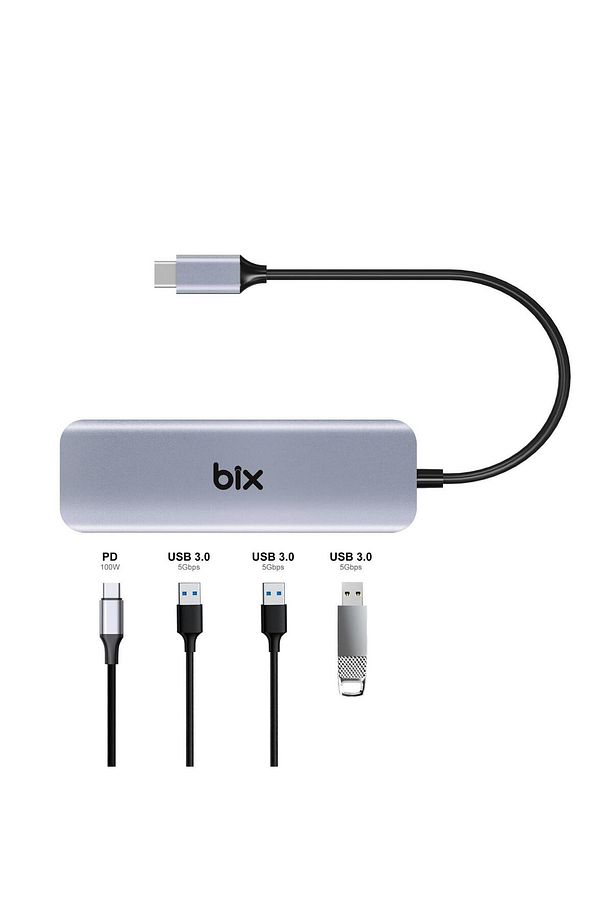 Type-c Usb 3.0 Pd Kart Okuyucu 3 Portlu Çoklayıcı Hub - 5