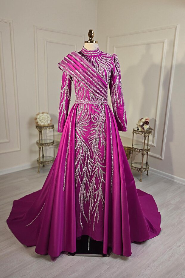 Fuşya Balık Tesettür Nişanlık 2211 - 8