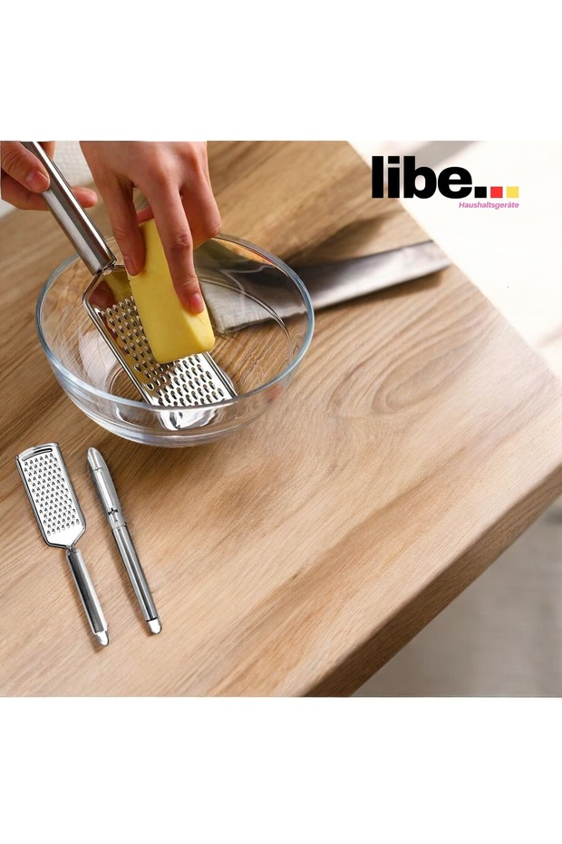 Stainless Steel Grater and Peeler Cheese Ginger Potato Lemon Grater Vegetable Peeler Set of Two