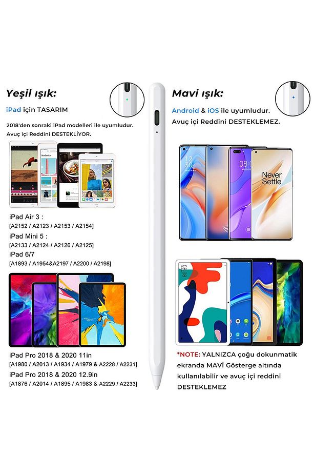 Sp02w Universal Android Ve Ipad Tablet Uyumlu Dokunmatik Bluetooth Stylus Yazı Ve Çizim Kalemi B - 3