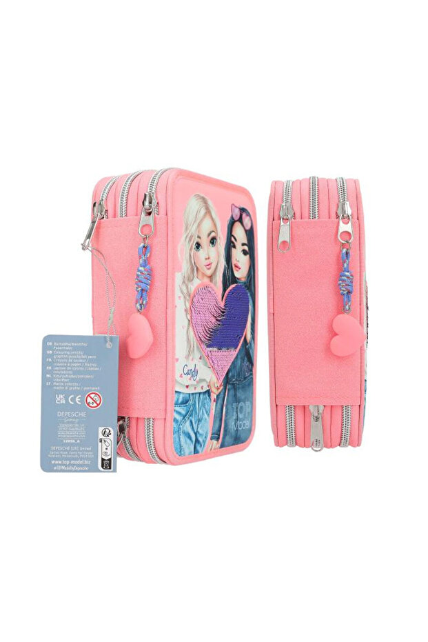 TOPModel Triple Pencil Case with reversible sequins - 6