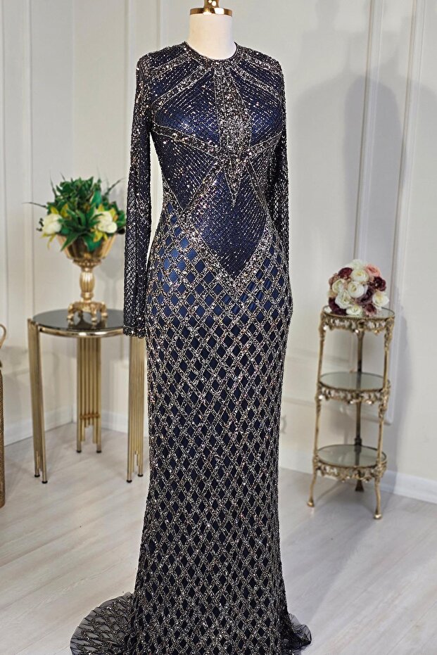 Lacivert İthal Abiye 1004 - 1