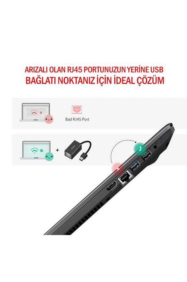 Usb 3.0 Pc Mac Konsol Tv Box Ethernet Adaptörü Beyaz - 3